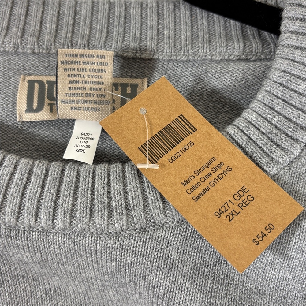 NWT Duluth Trading Co Men's Crewneck Sweater in Gray and Black - Picture 5 of 6